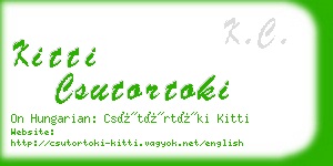 kitti csutortoki business card